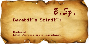 Barabás Szirén névjegykártya